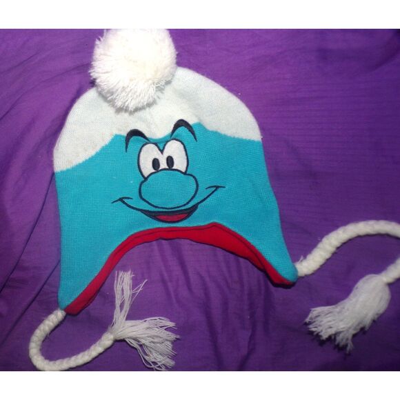 SMURF Beanie Laplander Hat Warm Winter, Fleece-lined, Peyo - Picture 1 of 2